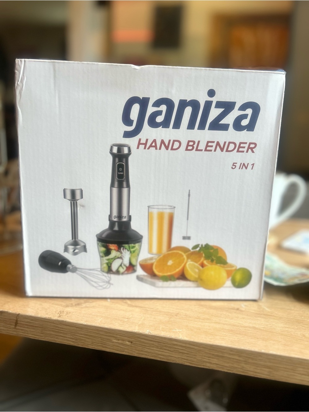 Ganiza 5-in-1 Immersion Hand Blender Set with Chopper, Whisk & Milk Frother